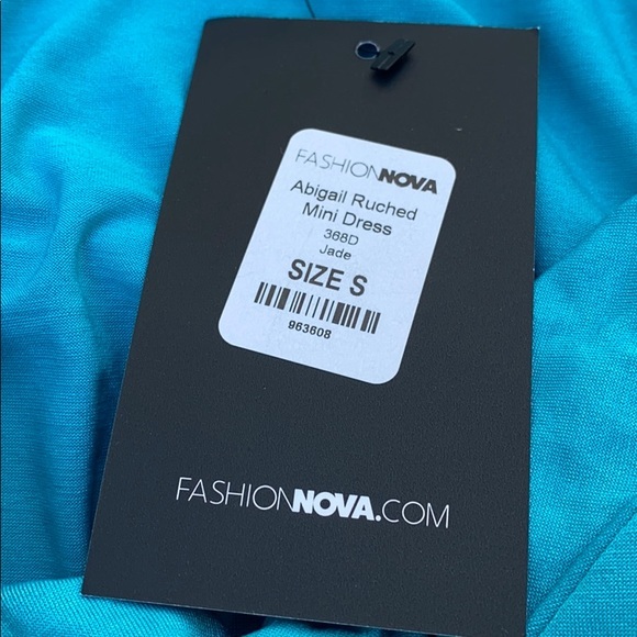 Ruched Mini Dress - Light Blue - Picture 3 of 4